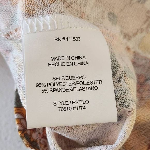 AUW Orange and Pink Floral Wrap Top Small  (3668) - Picture 5 of 6